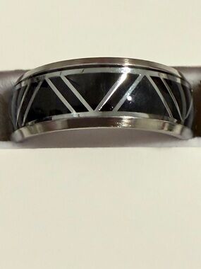 Bomb Party Men’s/Unisex Size 12 Ring Titanium & Black Wood Mountain High
